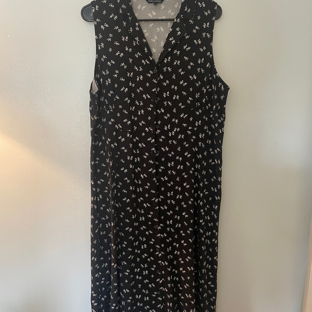 Elegant Black Floral Midi Dress